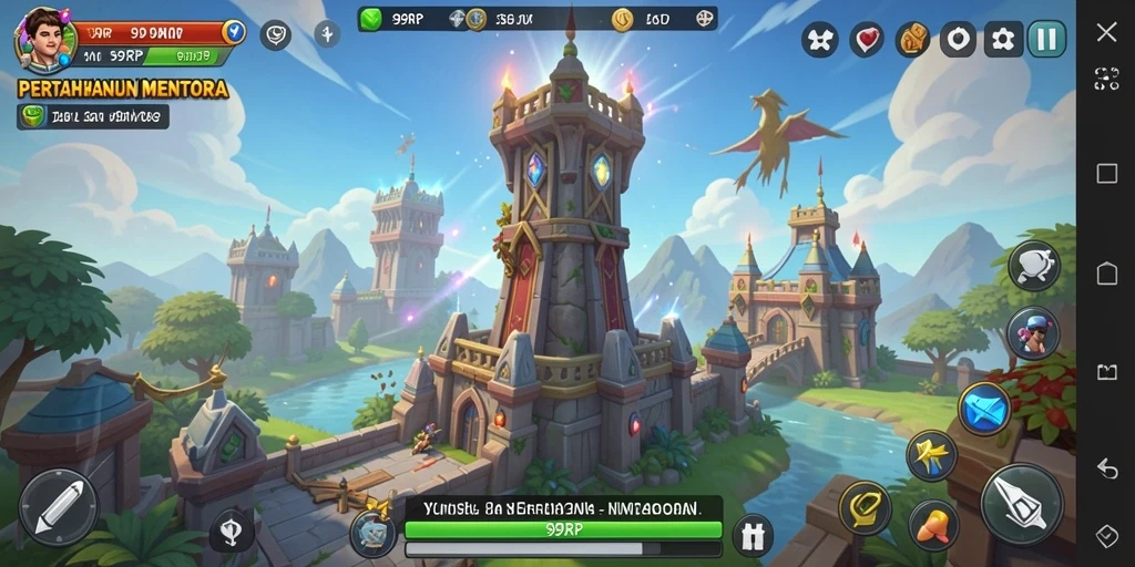 Screenshot gameplay Tower Defense 99RP menampilkan aksi seru dan strategi yang mendebarkan.