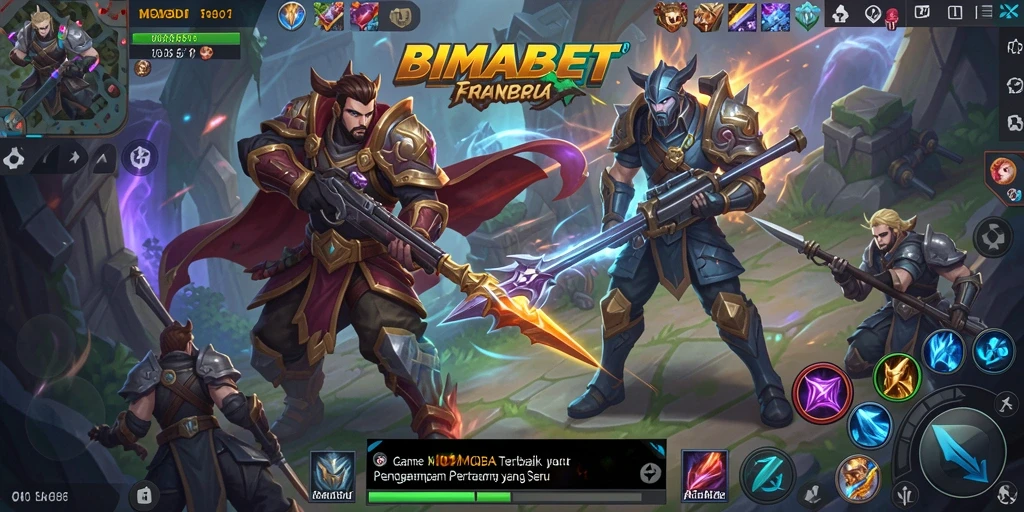 Screenshot gameplay <strong>BIMABET</strong> menampilkan pertarungan seru antara karakter dalam arena.