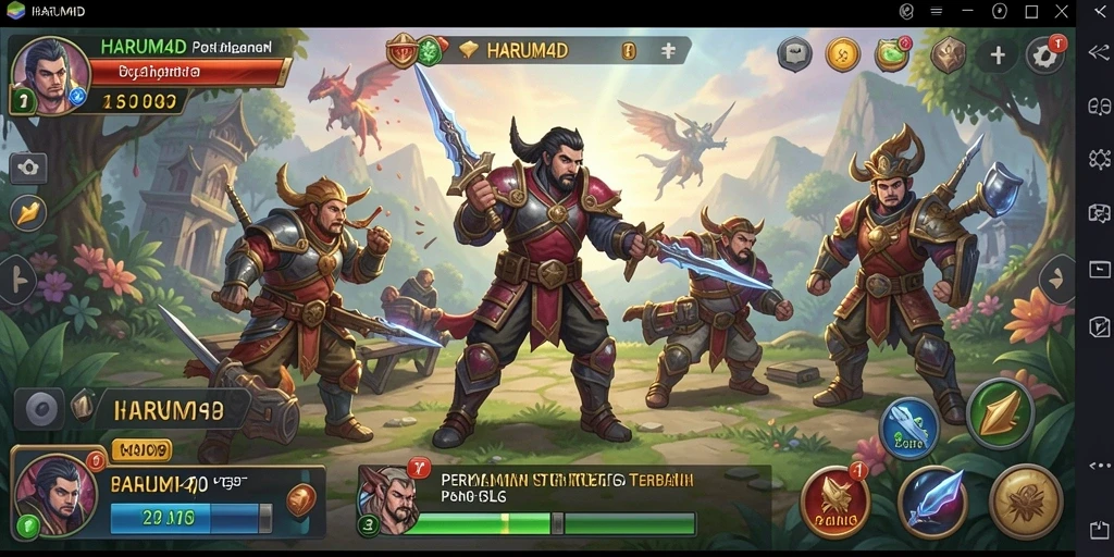 Gameplay mendebarkan dalam HARUM4D di dunia SLG.