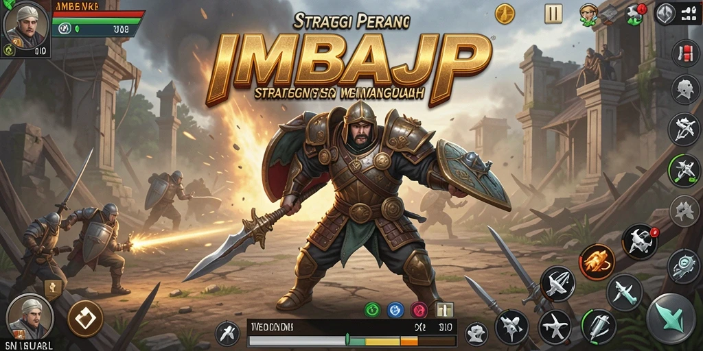 Tangkapan layar gameplay <strong>IMBAJP</strong> yang menunjukkan pertarungan strategis yang intens.