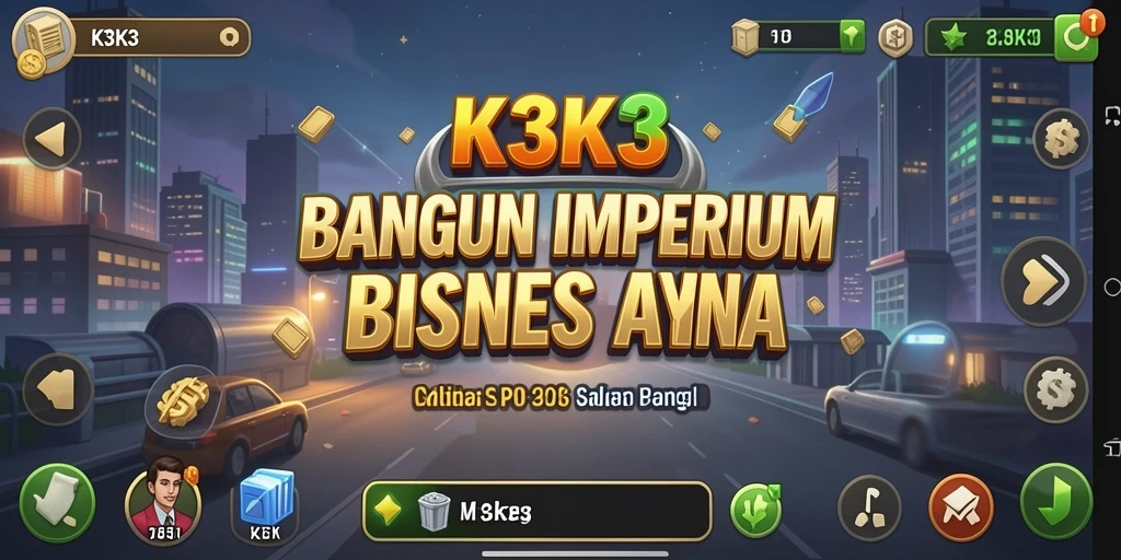 Tampilan gameplay K3K3 yang menggambarkan pengelolaan bisnis yang menyenangkan.