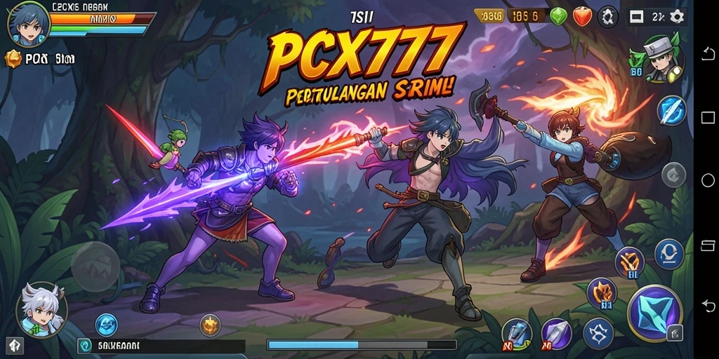 Tampilan gameplay <strong>PCX777</strong> yang memikat dengan karakter Anime yang keren.