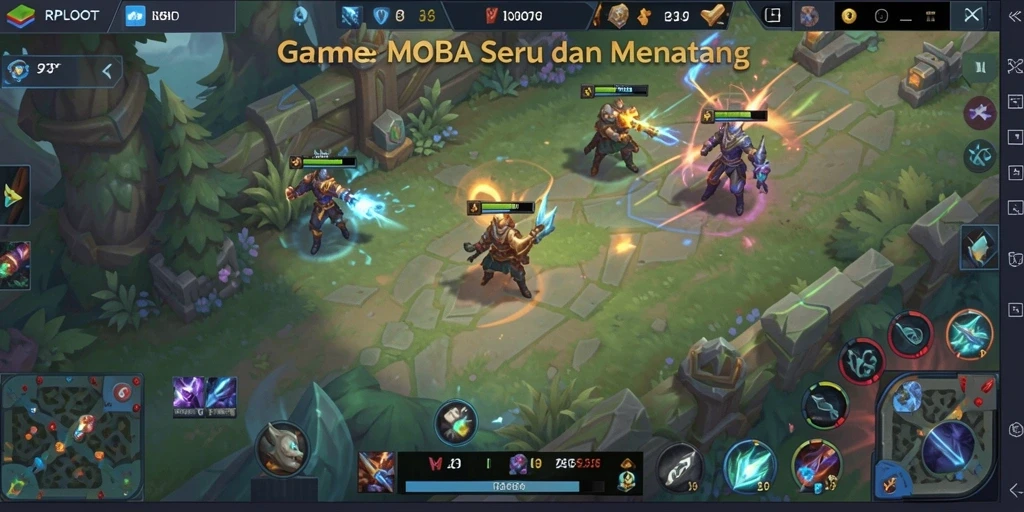 Tampilan live gameplay RPLOOT dalam pertempuran MOBA yang epik.