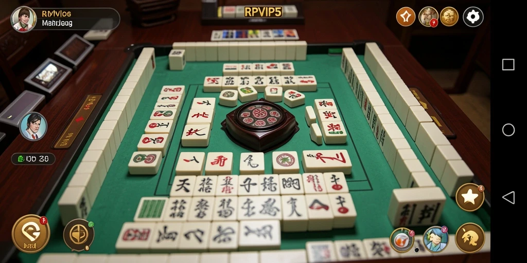 Tampilan gameplay seru dari RPVIP5 dengan grafis Mahjong yang menarik.