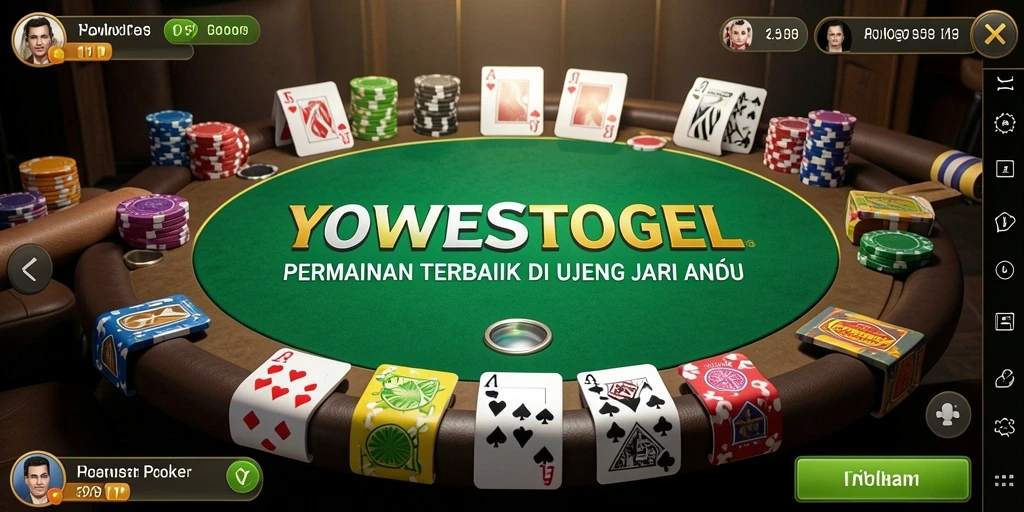 Tampilan gameplay menarik di YOWESTOGEL saat bermain poker.